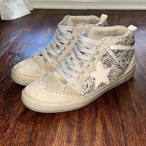 SHU SHOP HIGH TOP PINK AND SILVER SPARKLE SHOES